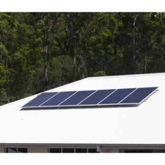 solar panels on aluminium roof for shop